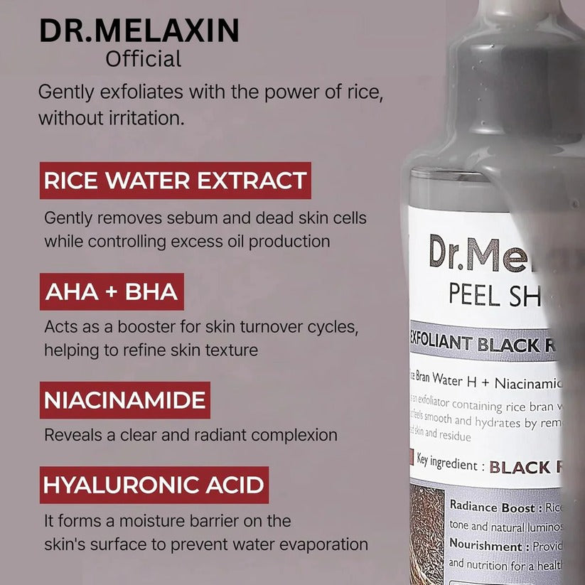 Dr Melaxin Peel Glow Serum Ampoule – hydrating rice formula for clear, youthful skin
