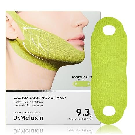 Dr.Melaxin CACTOX V-Lifting Mewing Band – Cactox + Caffeine + Collagen Double Chin Lifting Band for Sagging Jawline & Facial Puffiness 8 pcs (2 pcs) — 1