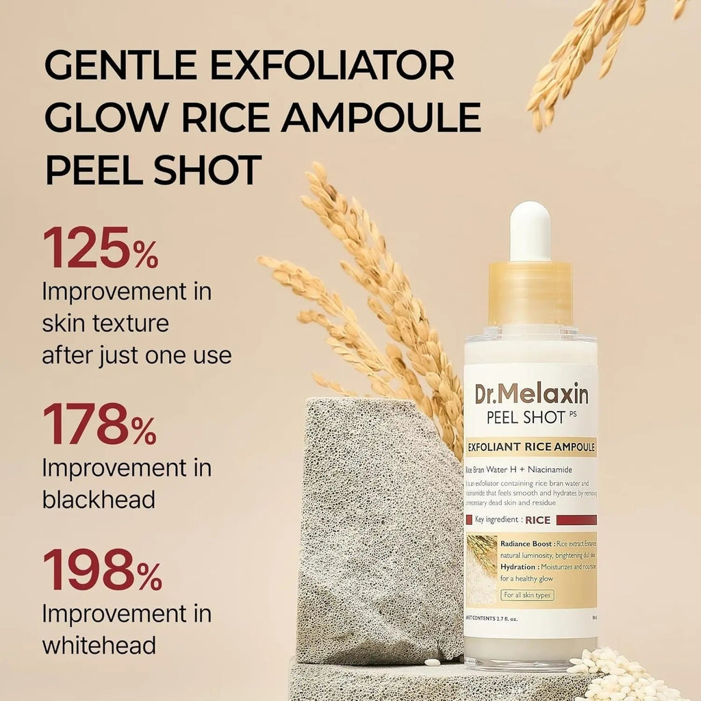Dr.Melaxin Body & Face Peel Shot Duo Glow Rice Peeling Ampoule Kojic Acid & Turmeric spray — 3