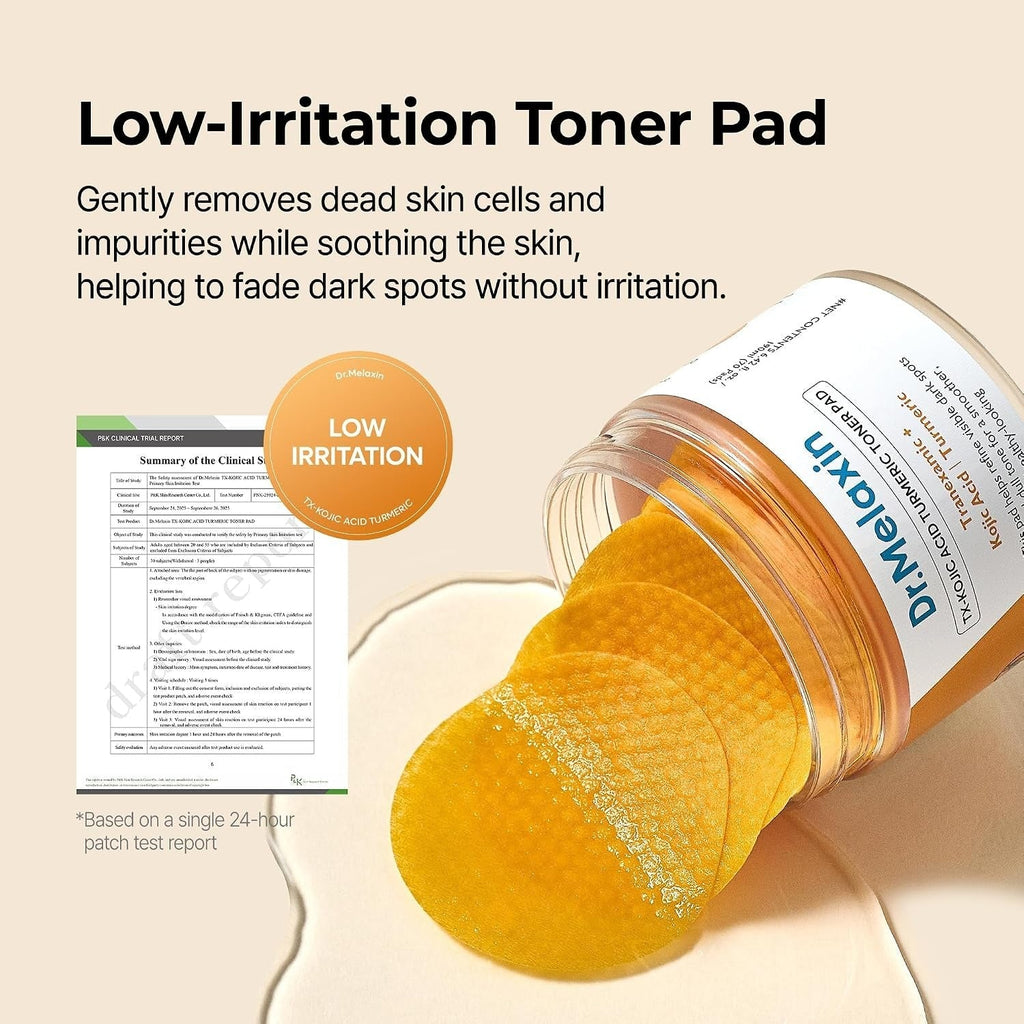 Dr.Melaxin TX Turmeric Toner Pads, 70 Sheets, Tranexamic Acid, Kojic Acid, Turmeric — 6