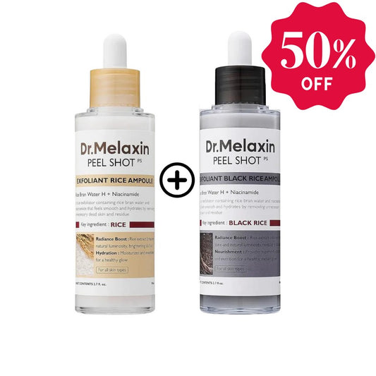 Dr Melaxin™ (White + Black) Rice Peel Glow Serum Ampoules
