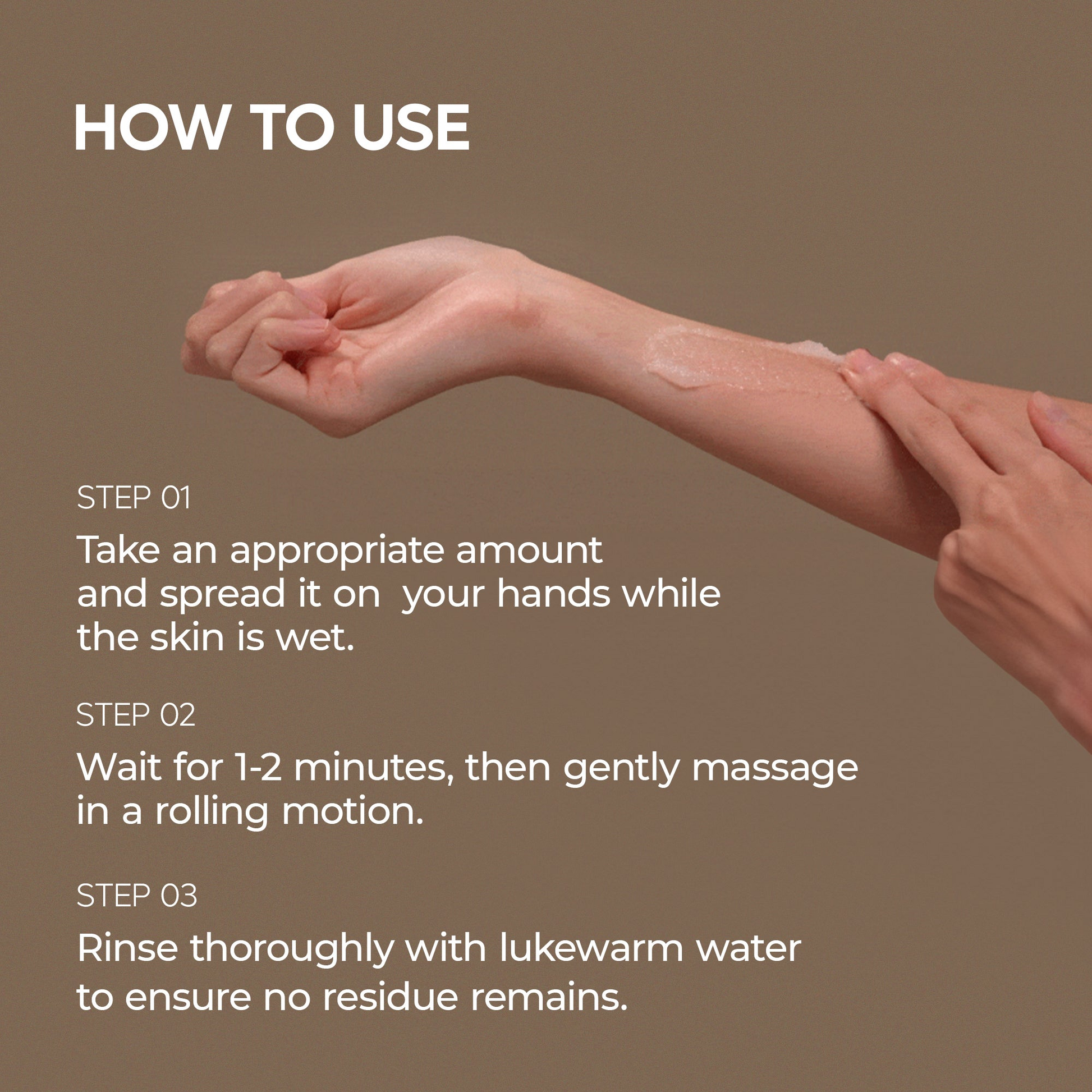 Using Dr Melaxin Guerande Sea Salt Perfume Body Scrub under shower, detoxifying exfoliation, soft smooth skin, odor elimination body scrub