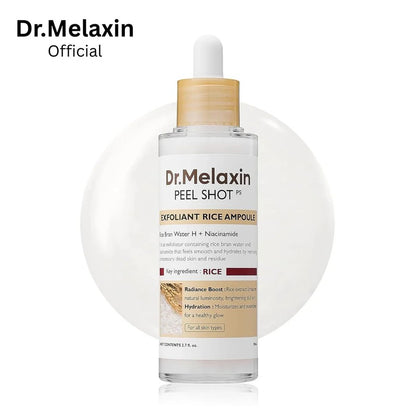 Dr Melaxin Rice Peel Glow Serum Ampoule for acne removal, blackheads, dark spots and radiant skin