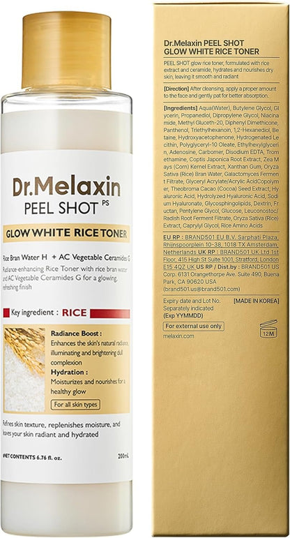 Peel Shot Glow Rice Toner 200ml | Hydrating & Brightening Face Toner