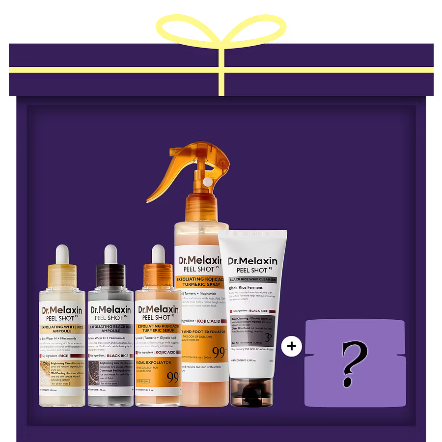 Melaxin Lucky Box 5+1 Exfoliating Care Set — set overview